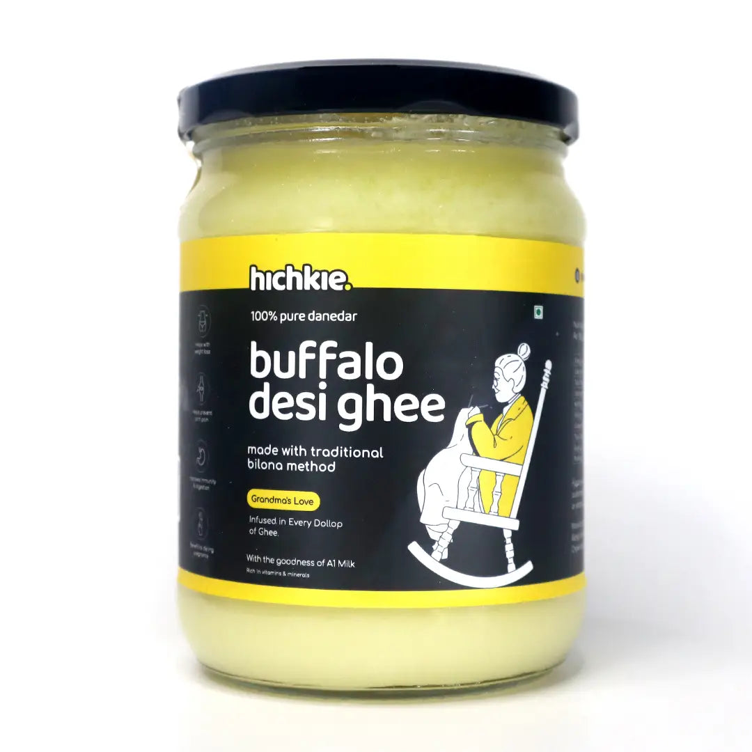 Buffalo Desi Ghee 500 ml | Bilona Method | Curd-Churned | Lab Tested.