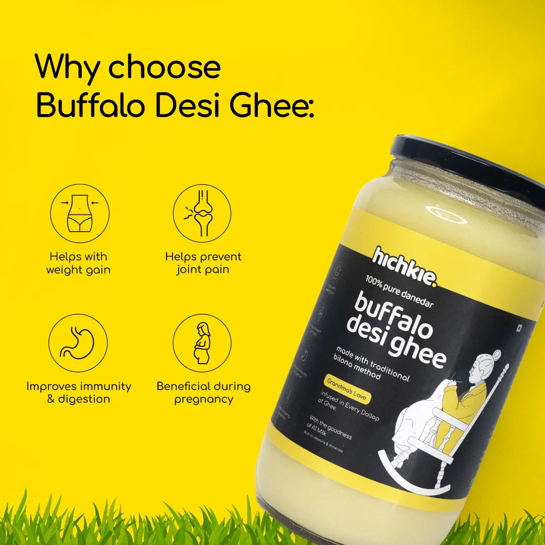 Buffalo Desi Ghee | Bilona Method | Curd-Churned | Lab Tested.