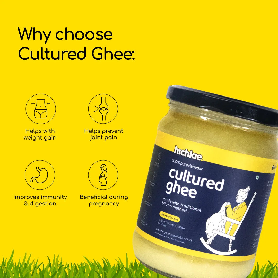 Cultured Ghee 500 ml | Bilona Method | Cream-Churned | Lab Tested.