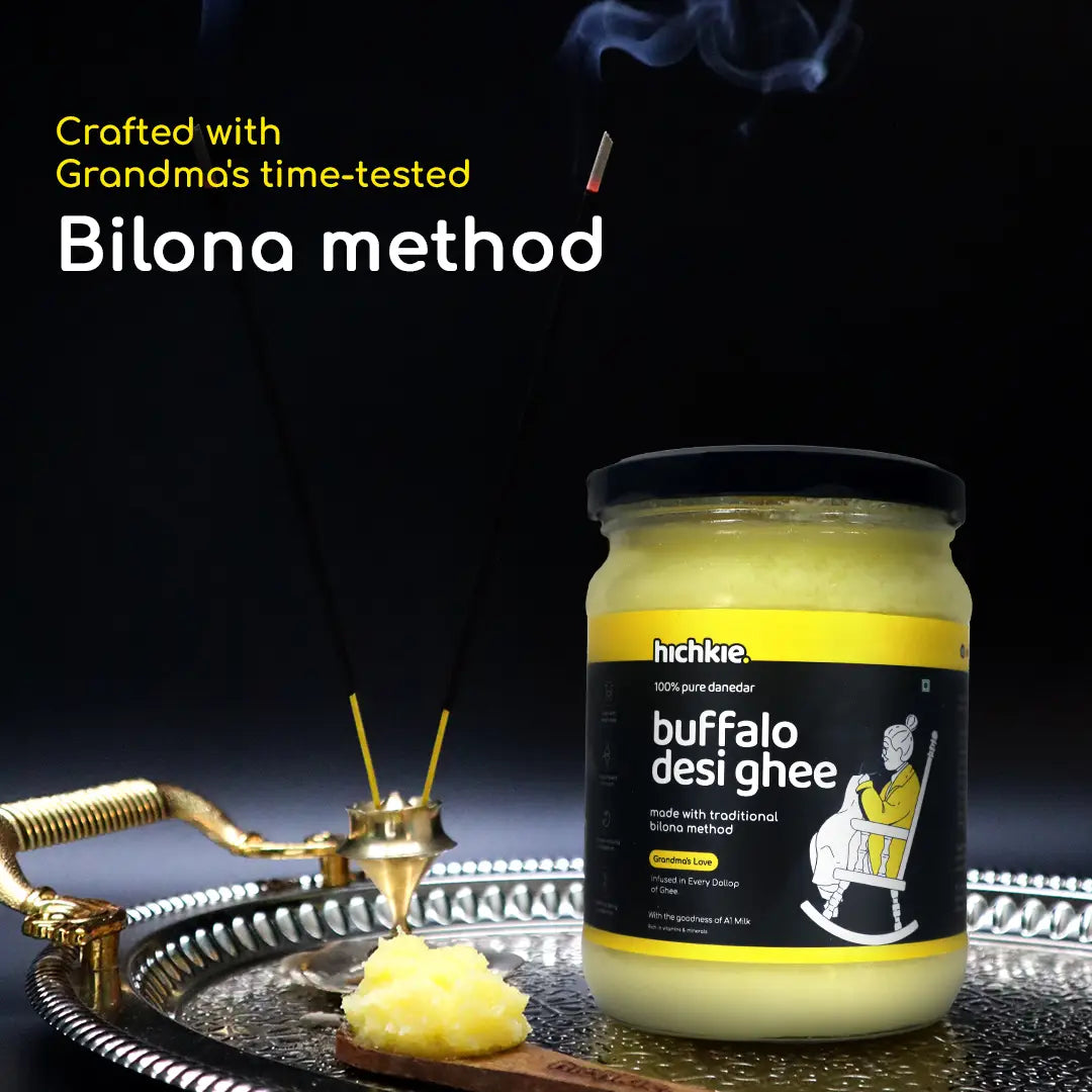 Buffalo Desi Ghee 500 ml | Bilona Method | Curd-Churned | Lab Tested.