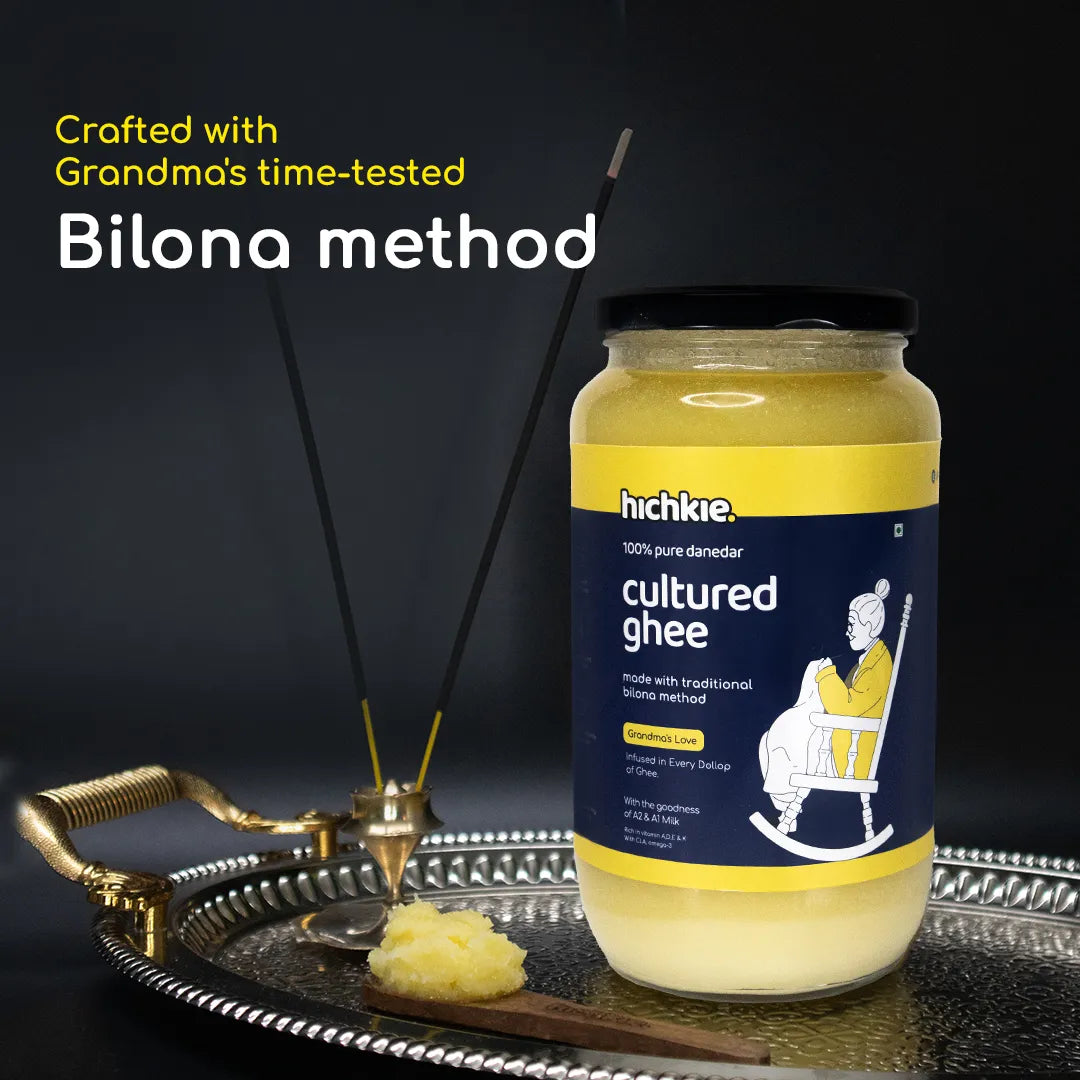 Cultured Ghee 1000 ml | Bilona Method | Cream-Churned | Lab Tested.