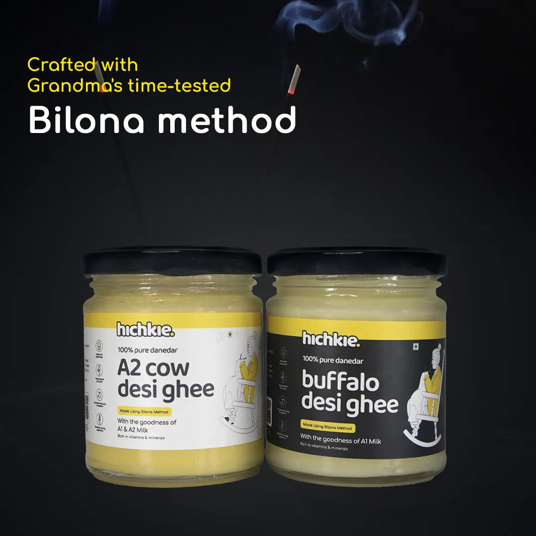 Pack of 2 | 180ml | A2 Cow Desi Ghee | Buffalo Ghee | Bilona Method | Lab Tested.