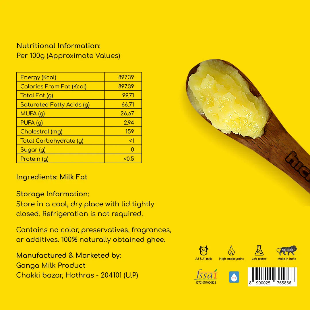 Pack of 2 | 180ml | A2 Cow Desi Ghee | Buffalo Ghee | Bilona Method | Lab Tested.