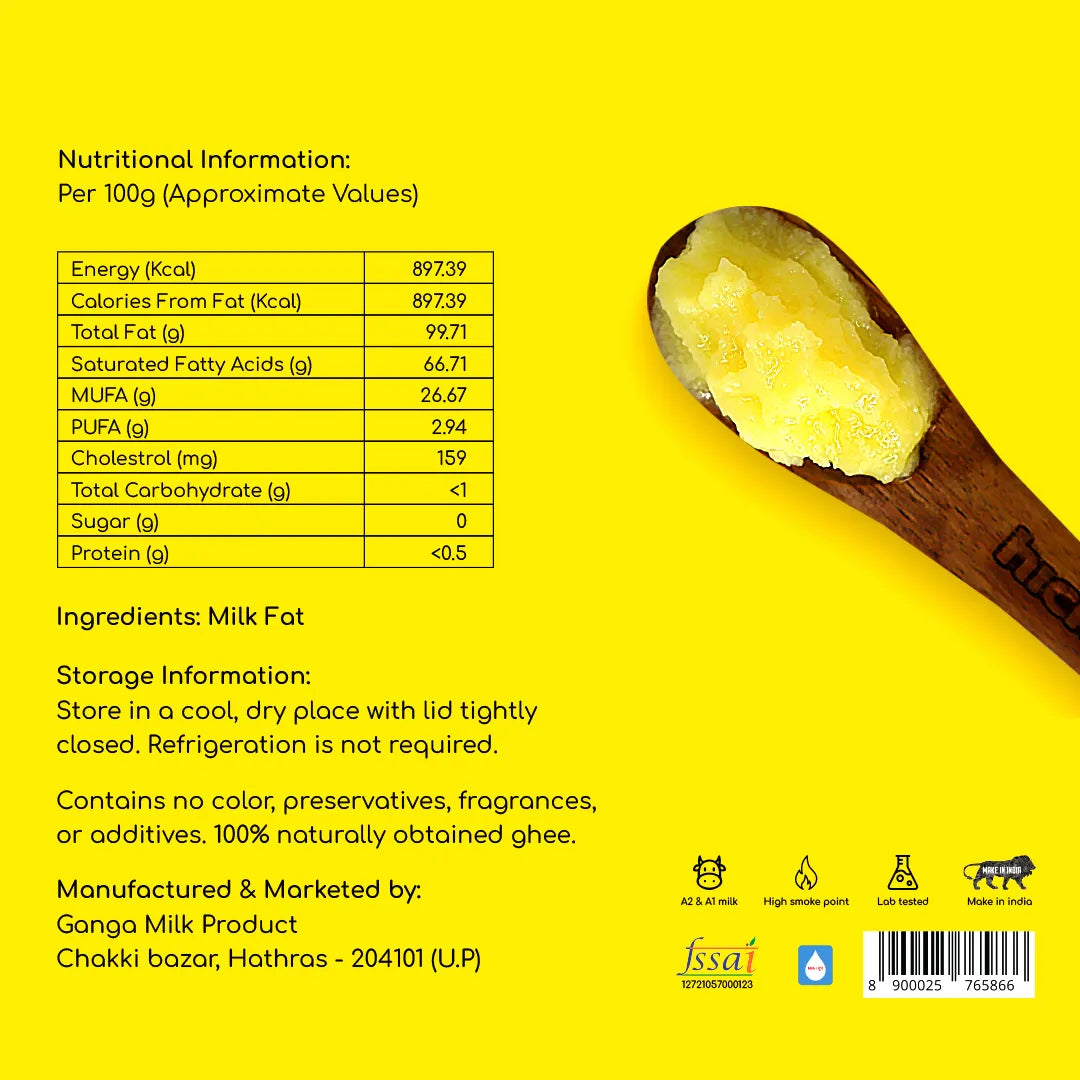 Pack of 2 | 180ml | A2 Cow Desi Ghee | Cultured Ghee | Bilona Method | Lab Tested.