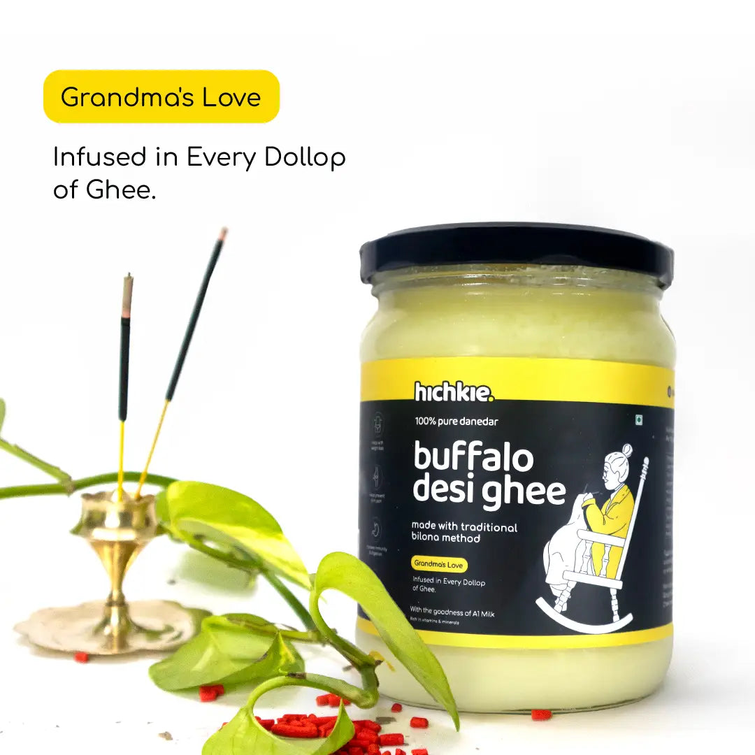 Buffalo Desi Ghee 500 ml | Bilona Method | Curd-Churned | Lab Tested.