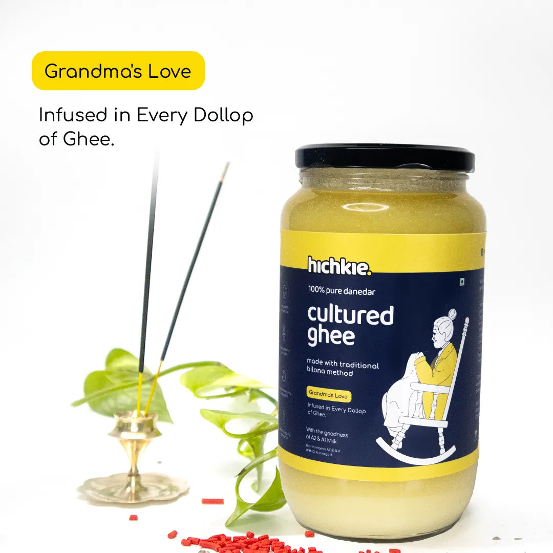 Cultured Ghee 1000 ml | Bilona Method | Cream-Churned | Lab Tested.