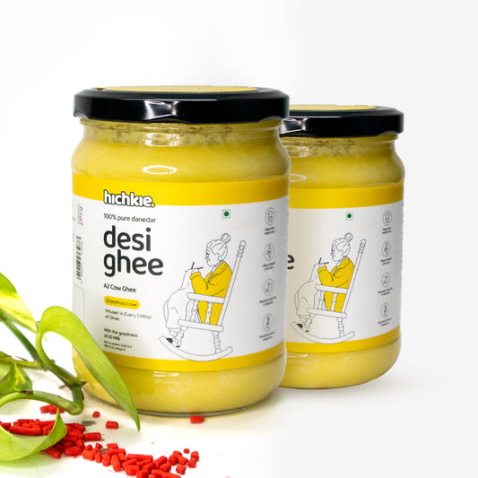 A2 Cow Ghee 500 ml | Pack of 2 | Bilona Method | Curd-Churned | Lab Tested.