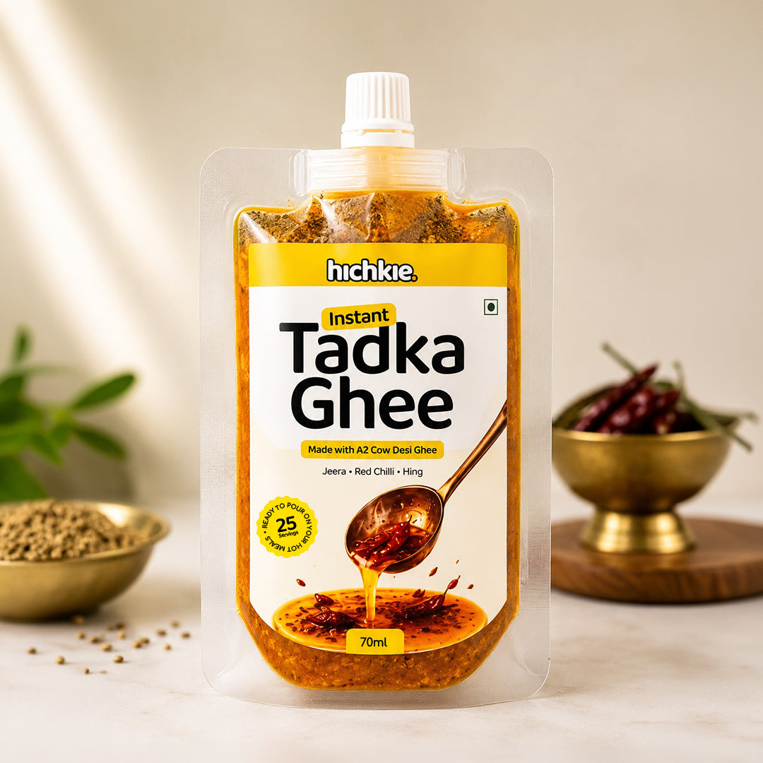 Hichkie Instant Tadka Ghee | Spiced A2 Cow Ghee Seasoning for Daily Meals