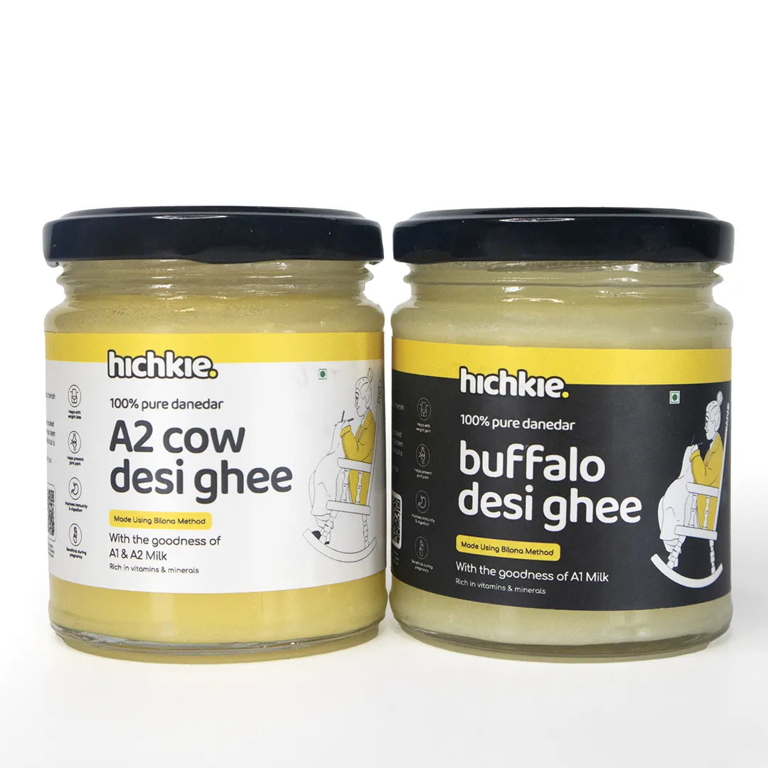 Pack of 2 | 180ml | A2 Cow Desi Ghee | Buffalo Ghee | Bilona Method | Lab Tested.