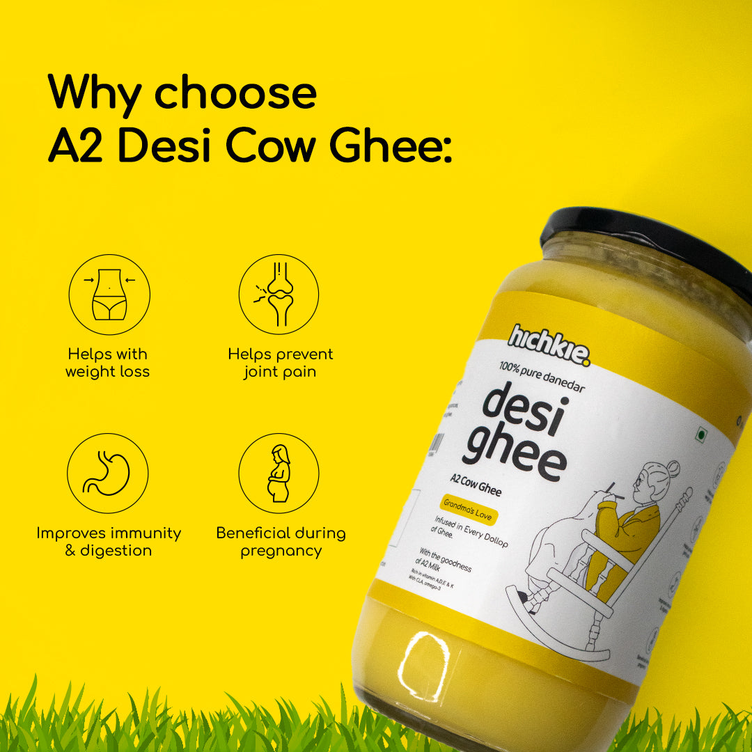 A2 Cow Ghee 1000 ml | Glass Jar | Bilona Method | Curd-Churned |Pure, Natural & Healthy | Lab Tested.