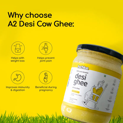 A2 Cow Ghee 2x500 ml | Pack of 2 | Bilona Method | Curd-Churned | Lab Tested.