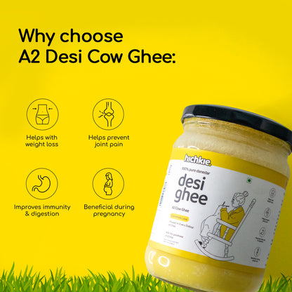 A2 Cow Ghee 500 ml | Glass Jar | Bilona Method | Curd-Churned |Pure, Natural & Healthy | Lab Tested.