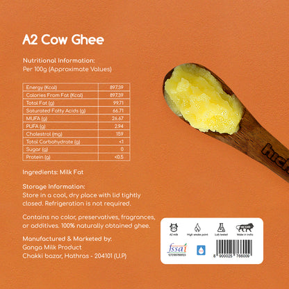 Pack of 2 | 180ml | A2 Cow Desi Ghee | Buffalo Ghee | Bilona Method | Lab Tested.