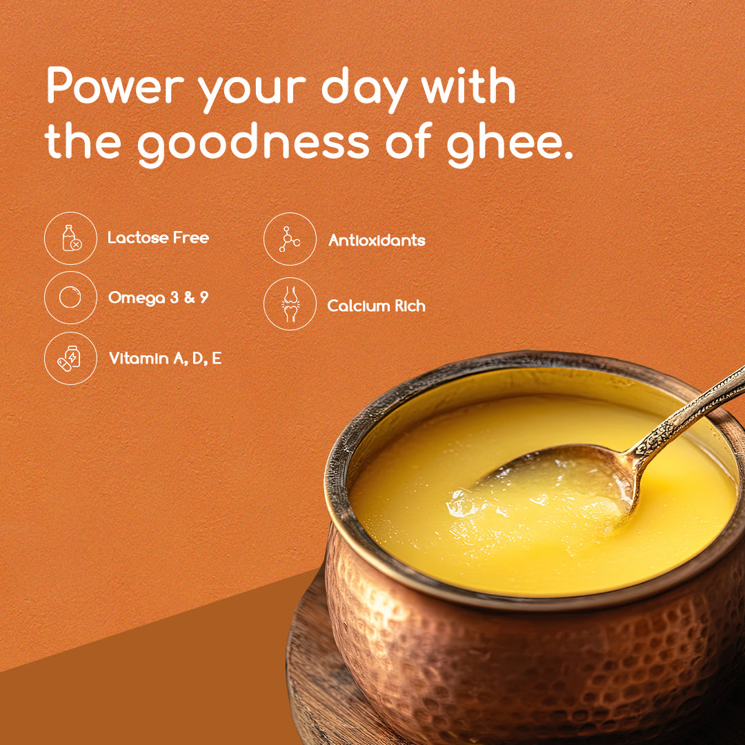A2 Cow Ghee 500 ml | Pack of 2 | Bilona Method | Curd-Churned | Lab Tested.