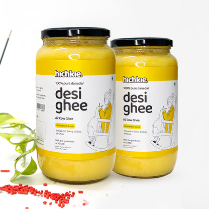 A2 Cow Ghee 2x1000 ml | Pack Of 2 | Bilona Method | Curd-Churned | Lab Tested