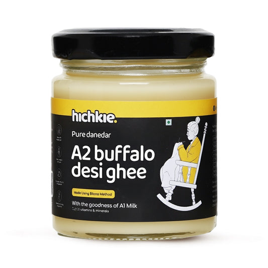 Hichkie A2 buffalo ghee 100ml glass jar, bilona-churned