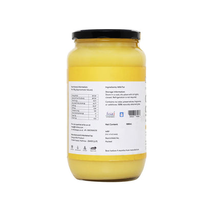 Hichkie A2 cow desi ghee 1 litre jar, bilona-churned